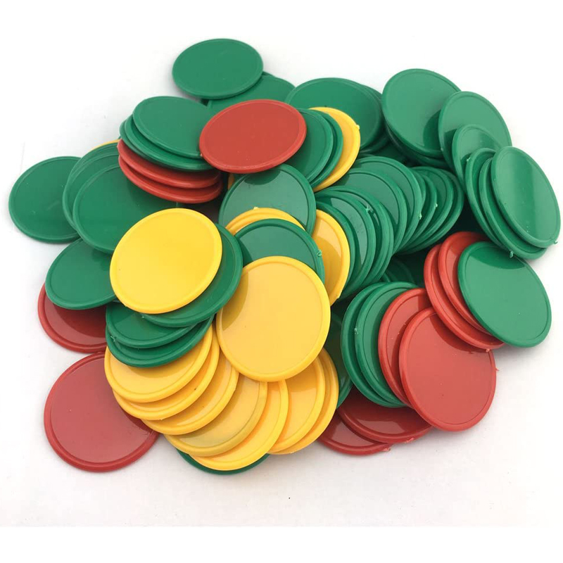 Party Games Juegos De Mesa - 40 個 37 ミリメートルプラスチックポーカーチップ 4 色ビンゴマーカー数学カウントパーティーゲーム