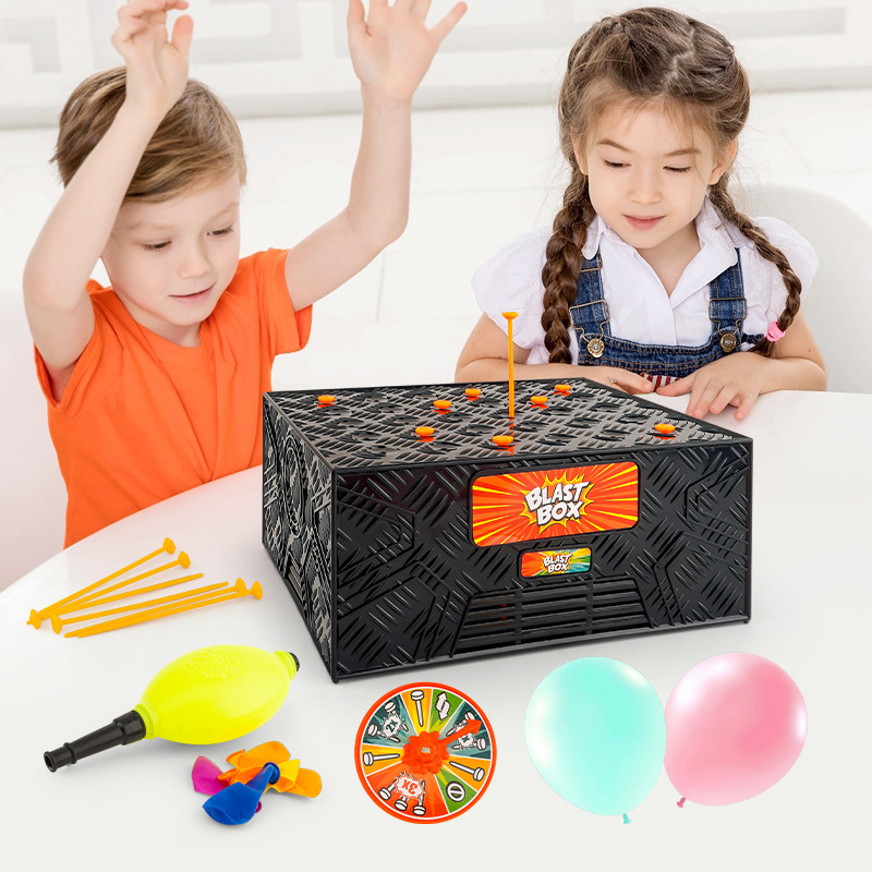 Party Games Juegos De Mesa - 子供向け爆発ボックスノックおもちゃ、子供用爆発風船ゲーム、親子パーティー用おもしろおもちゃ、テーブルゲーム