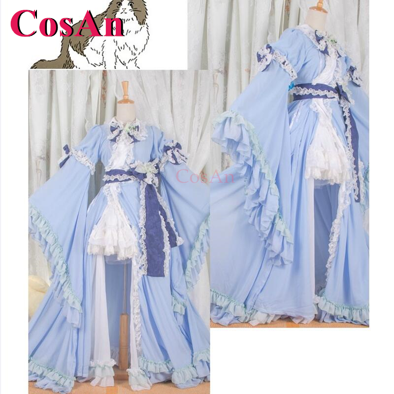 Party Games New - CosAn【カスタマイズ】ゲーム東方プロジェクト塞遊寺幽々子コスプレ衣装エレガントで甘いフォーマルドレスパーティーロールプレイ服新品