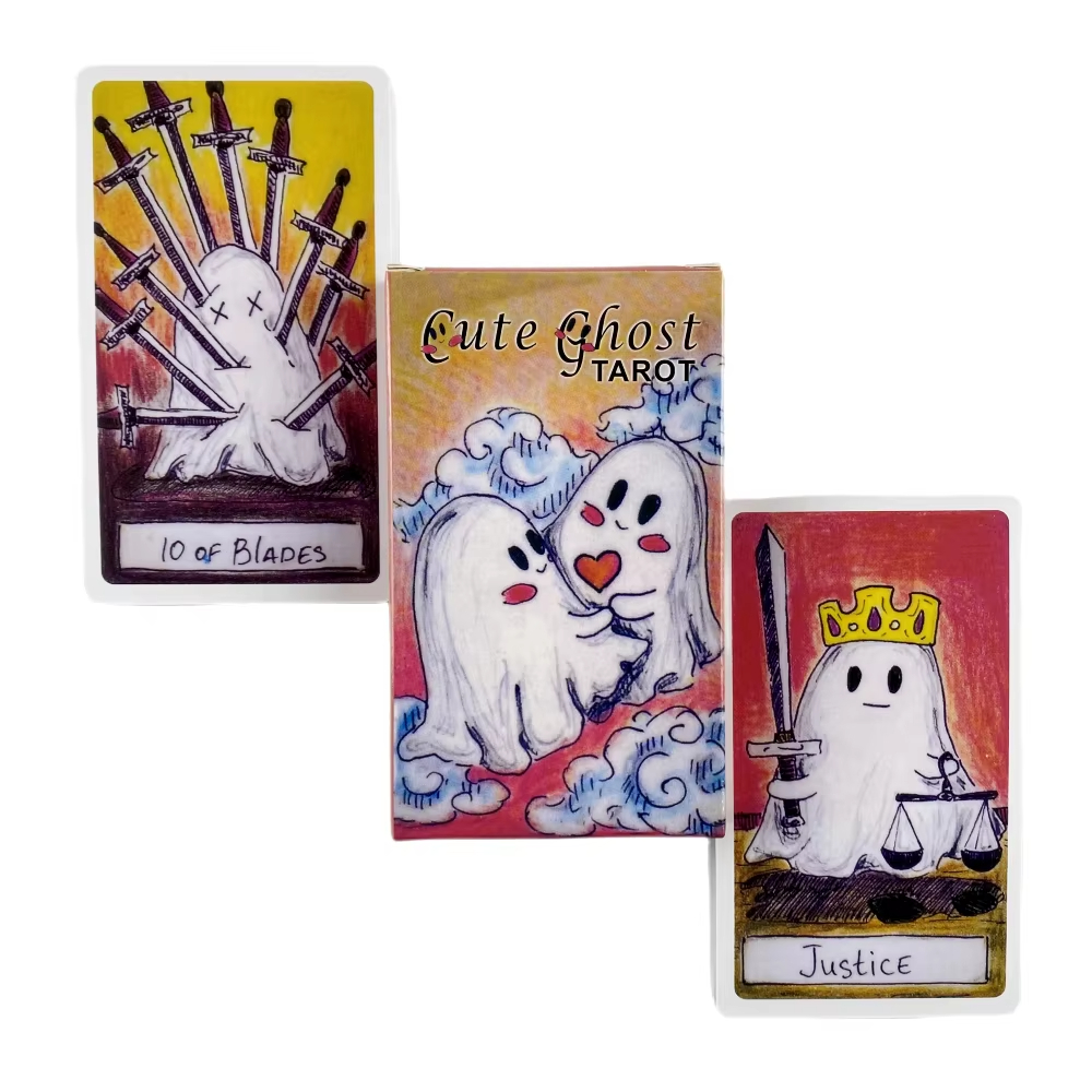 Party Games Group - かわいいゴーストタロットデッキおもちゃセットタロットデッキオラクルカード占い家族遊び誕生日プレゼントパーティーエンターテイメントボードゲーム