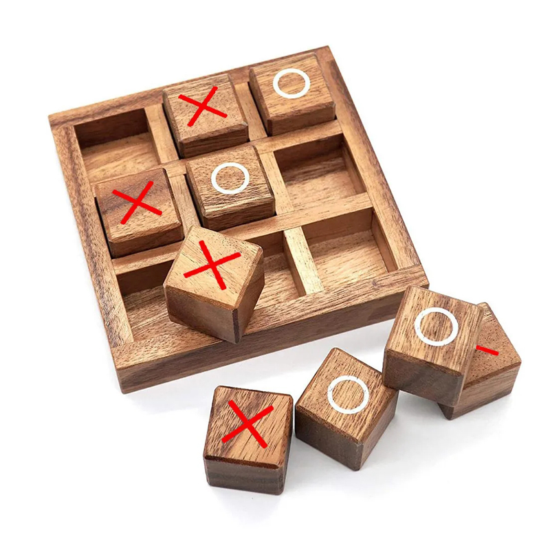 Party Games Juegos De Mesa - 木製のTacボードゲーム,xoチェス,iqロジックおもちゃ,親子の対話,パーティー