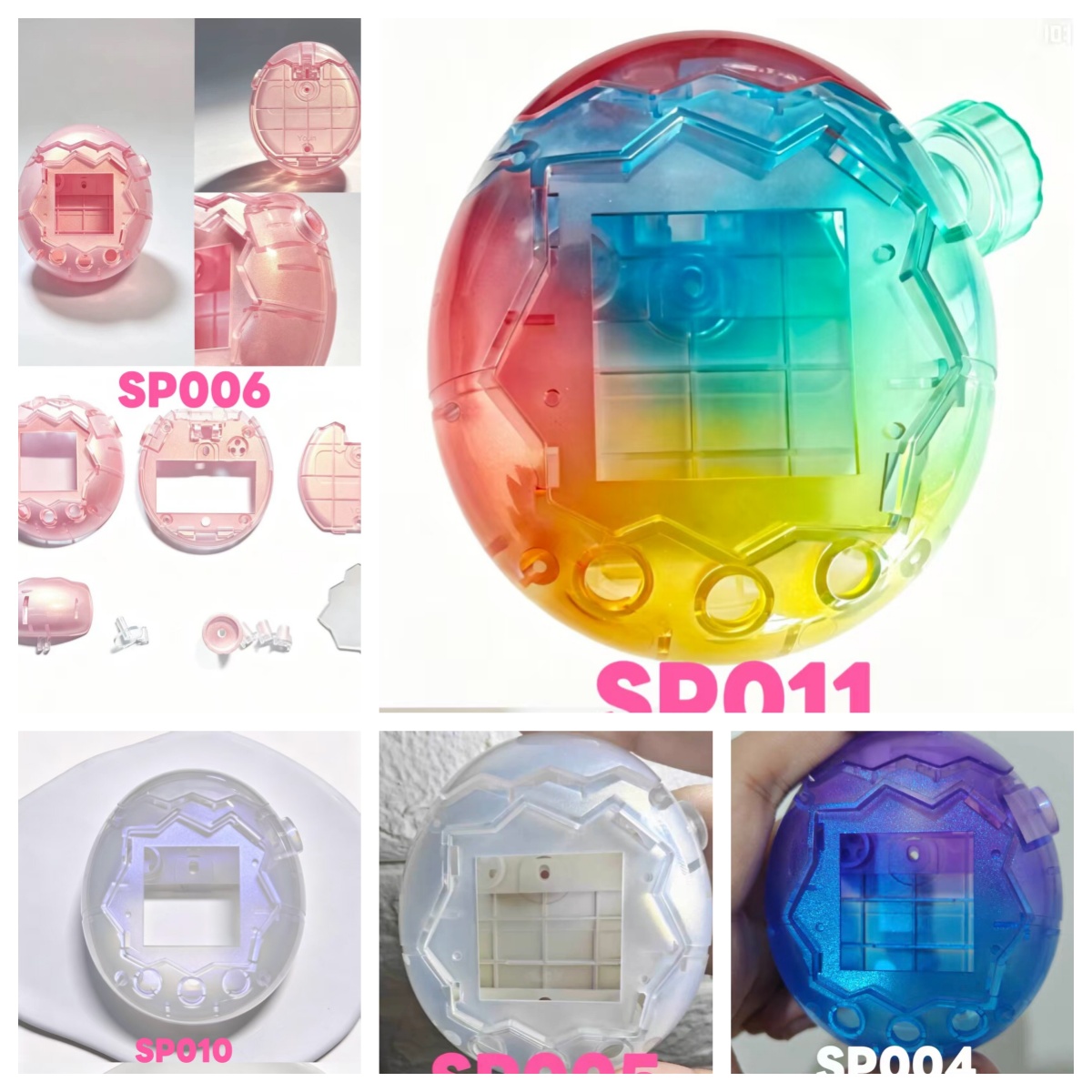 Bandai Model Tamagotchi - たまごっちパラダイス用交換シェル スプレーペイントカスタム仕上げDIYハウジング保護カバー グラデーションカラー フルセット