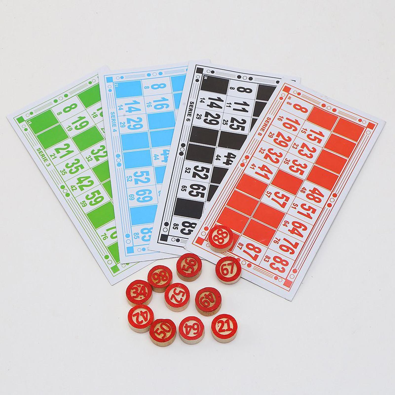 Party Games For Large Groups - ビンゴセット 面白い教育的インタラクティブなヴィンテージ大型プリントカードマッチチェスゲーム 子供、家族、友人、グループプレイナイトパーティー用