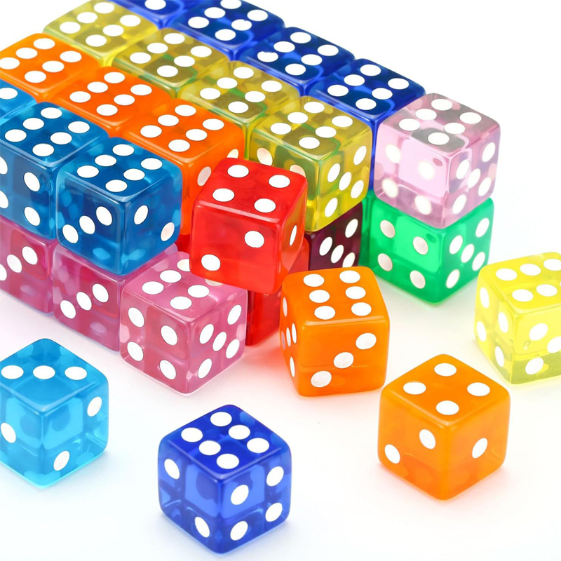 Party Games Juegos De Mesa - ボードゲーム、子供のレジャーおもちゃ、ボードゲーム、大人のパーティー用の透明なアクリルキューブ、16mm、12個
