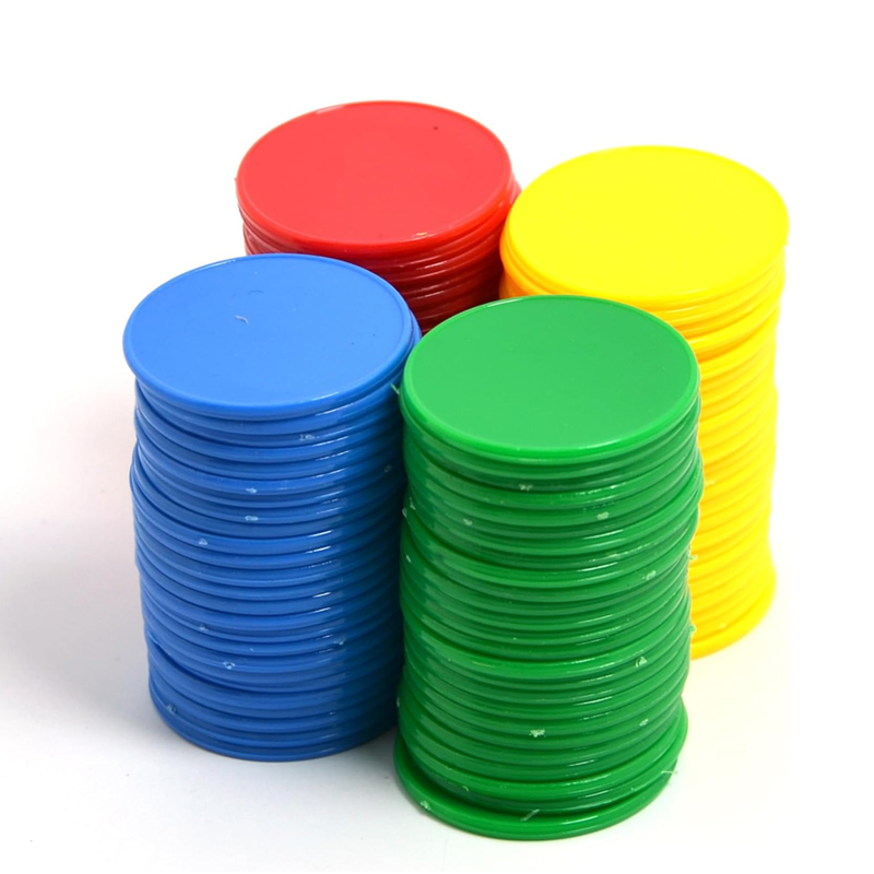 Party Games Juegos De Mesa - ビンゴマーカーチップ 37 ミリメートル 4 色カウンターカードプレイカウントコイン子供のための数学パーティーゲーム大人 Juegos