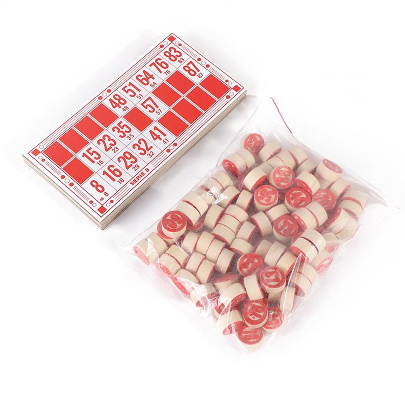 Party Games For Large Groups - ビンゴセット ヴィンテージ木製インタラクティブおもちゃ 大きな文字カードマッチチェスゲーム 子供、家族、友達、グループプレイ、ナイトパーティー、ホーム用