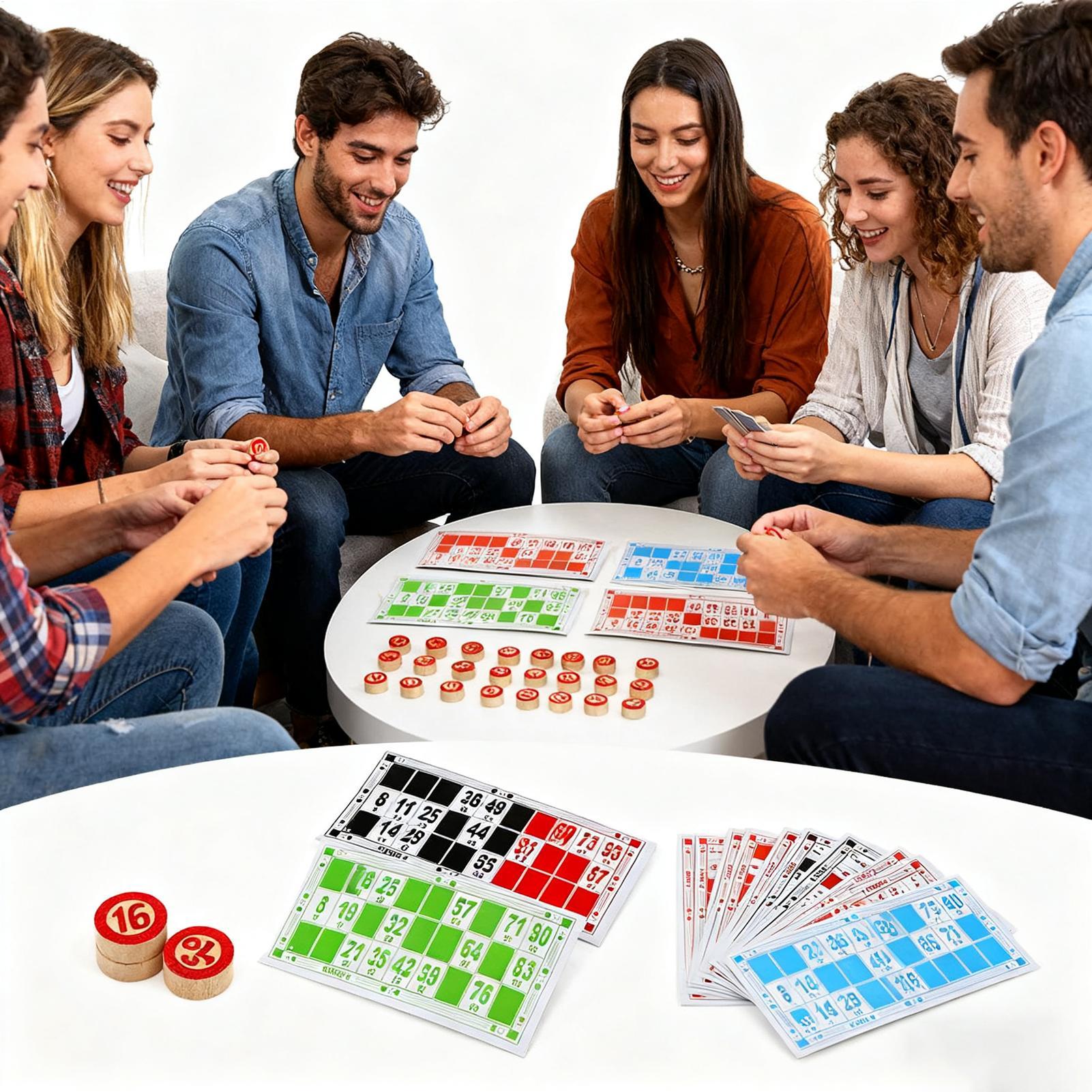 Party Games For Large Groups - ビンゴカードゲーム ヴィンテージ木製インタラクティブ玩具 大きな文字カードマッチチェスゲーム 子供、家族、友達、グループプレイ、ナイトパーティー用