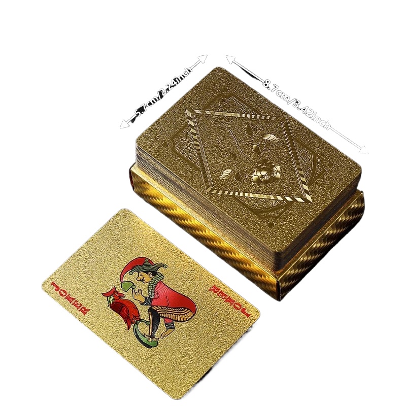 金箔スカルポーカーカード防水 PVC プラスチックマジックカ - Party Games Using Playing Cards のレビューと価格
