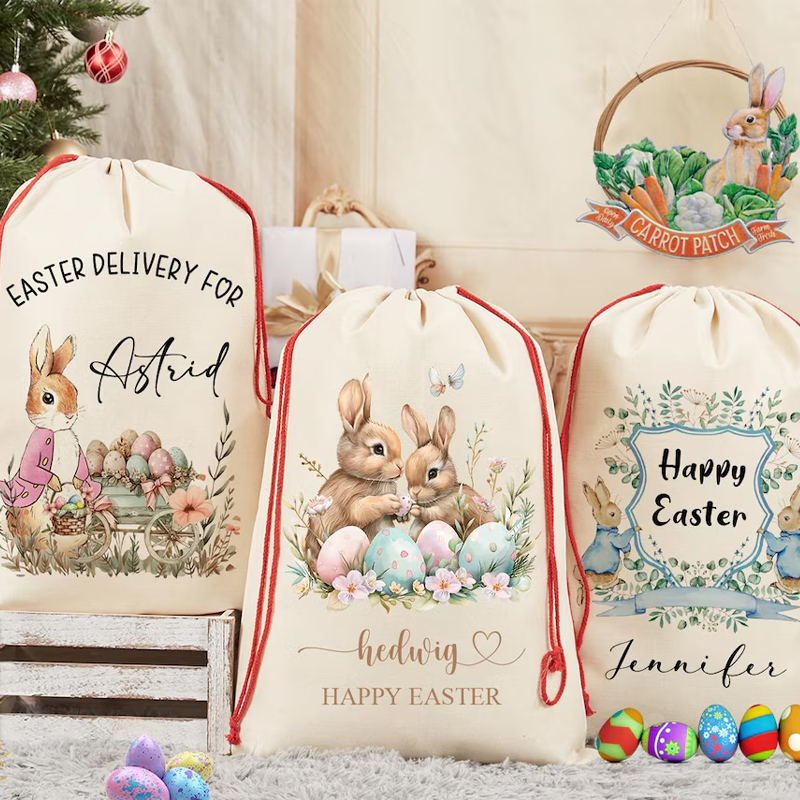 パーソナライズされた名前入りハッピーイースターバニーラビット - Party Games Egg のレビューと価格