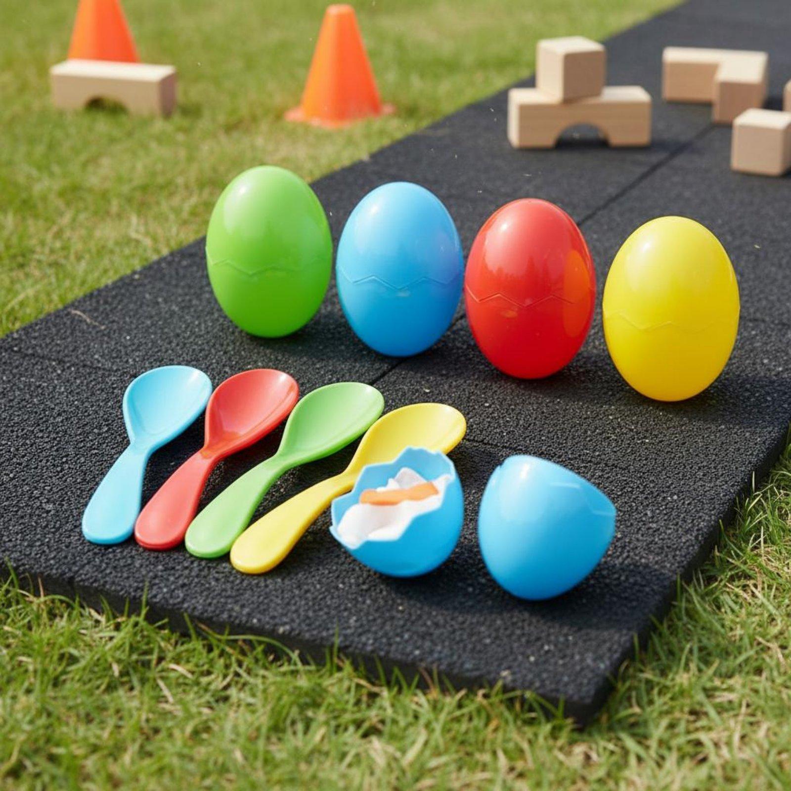 子供用学習スプーン競争セット 人間工学に基づいたリレー卵バラ - Party Games Egg のレビューと価格