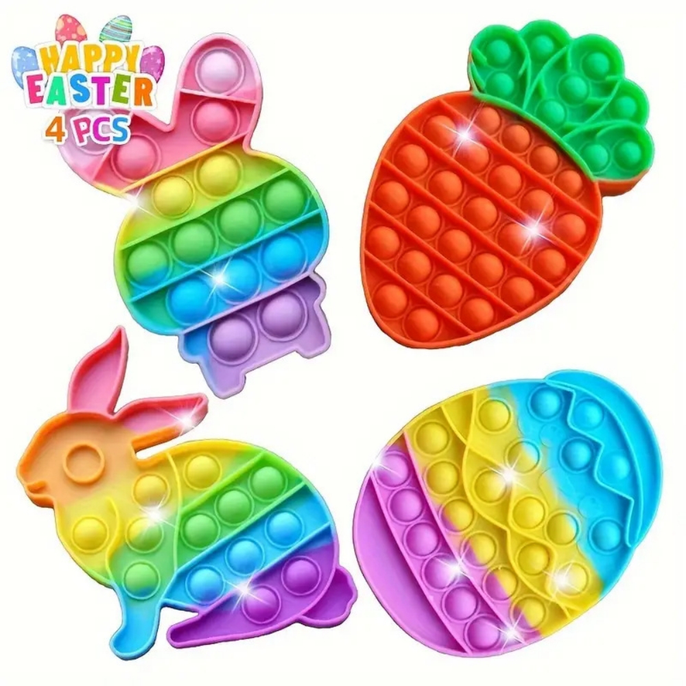 イースターバニーエッグ4個セット、ニンジン型フィンガープレス - Party Games Egg のレビューと価格
