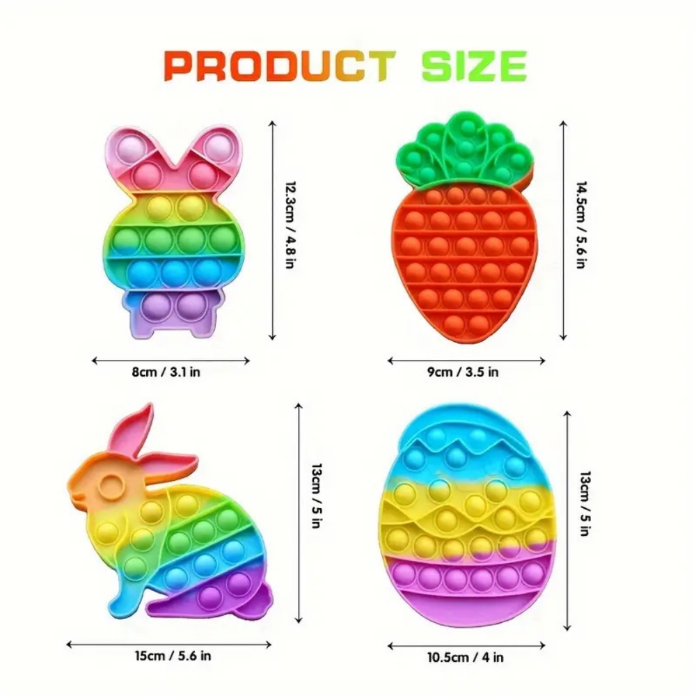 イースターバニーエッグ4個セット、ニンジン型フィンガープレス - Party Games Egg のレビューと価格