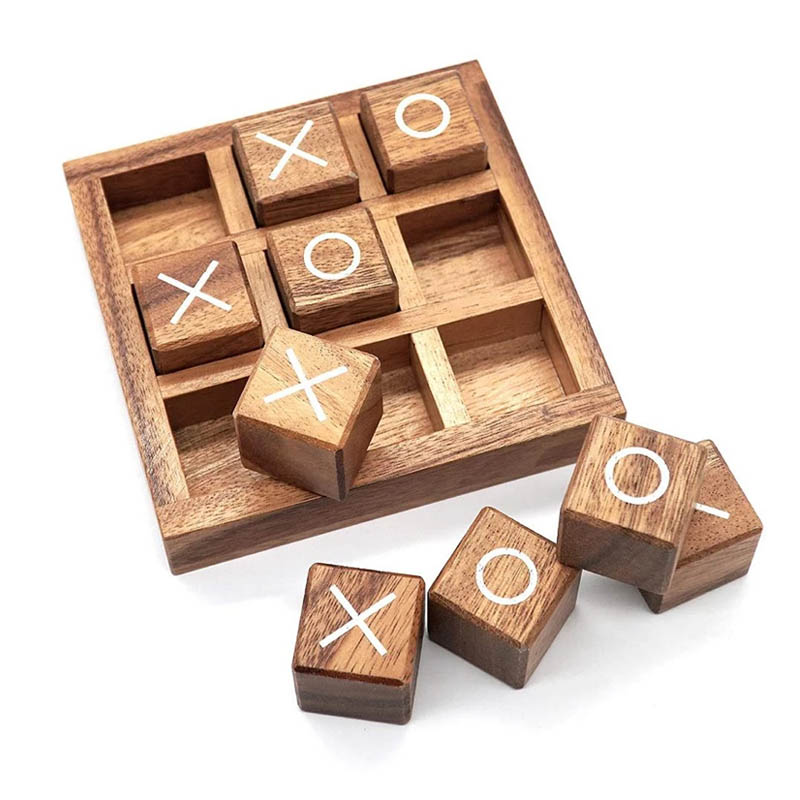 木製のTacボードゲーム,xoチェス,iqロジックおもちゃ, - Party Games Juegos De Mesa のレビューと価格