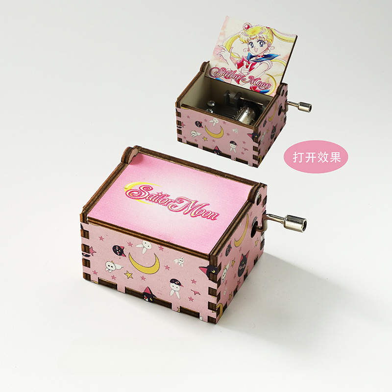 セーラームーンテーマのオルゴール装飾品パーティー木製手回しオ - Party Games Music のレビューと価格