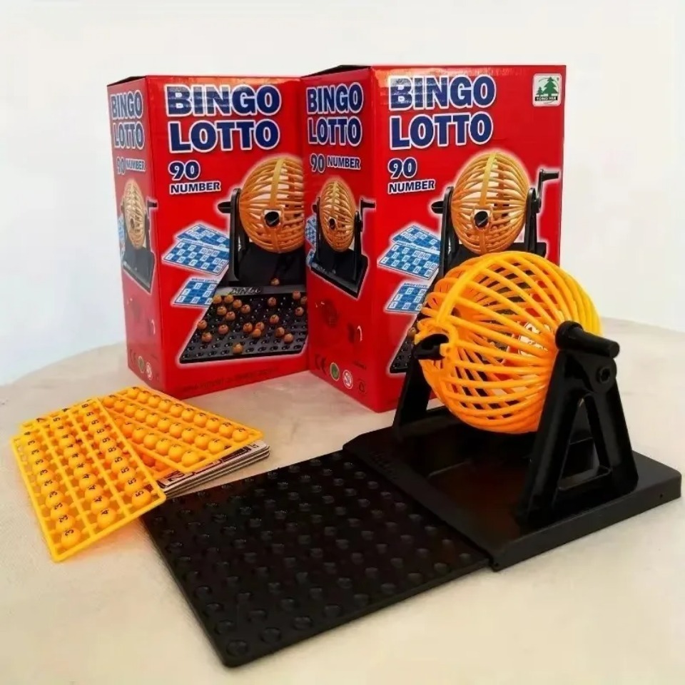 デラックスビンゴゲームセット（ケージ、抽選機、ミニチップ付き - Party Games Juegos De Mesa のレビューと価格