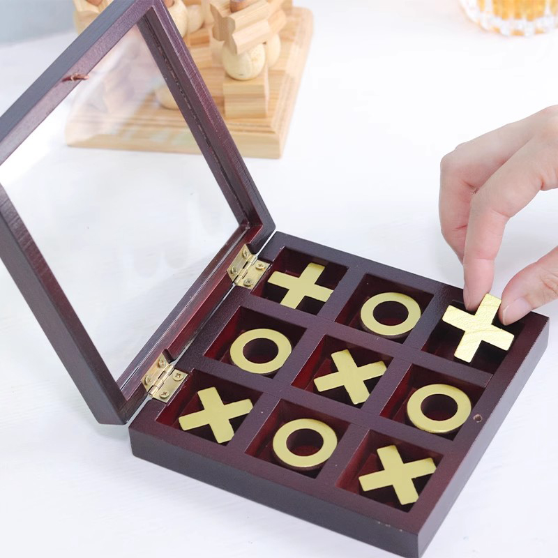 3D 三目並べゲーム木製 XOXO 戦略ボードゲーム大人と子 - Party Games Juegos De Mesa のレビューと価格