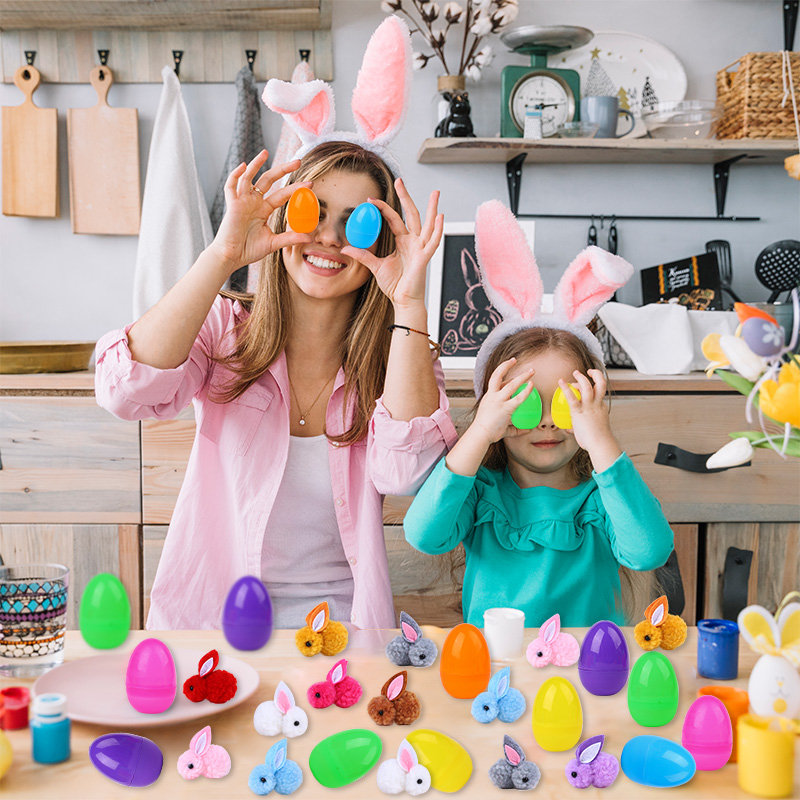24個入りのかわいいイースターエッグ、ウサギのフィギュア付き - Party Games Egg のレビューと価格