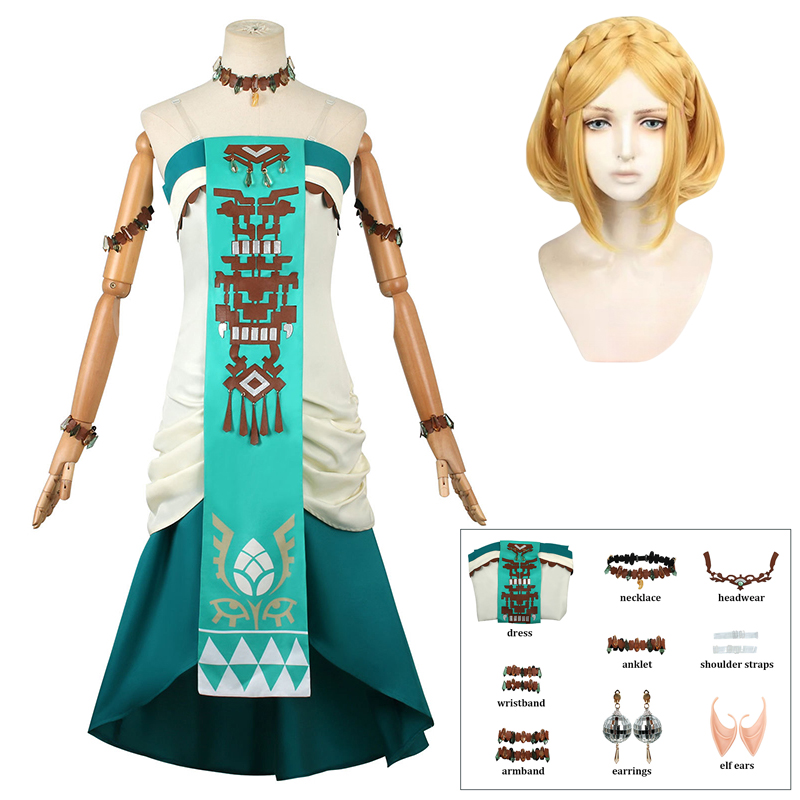 ゼルダ姫コアプレイコスチュームウィッグ女性ハロウィンカーニバ - Zelda Party Games のレビューと価格