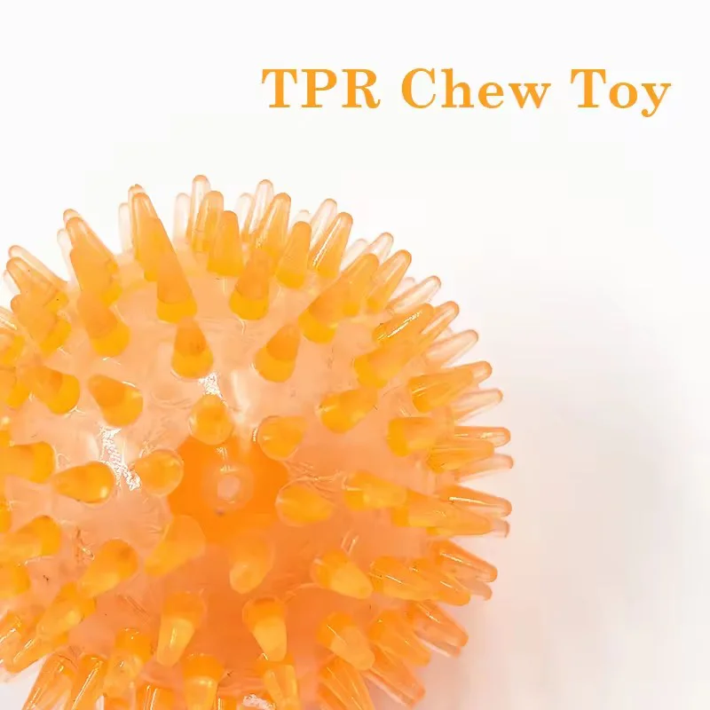 TPR素材の鳴き笛入りスパイク付き犬用ボール噛むおもちゃ、耐 - Spike Ball Game のレビューと価格