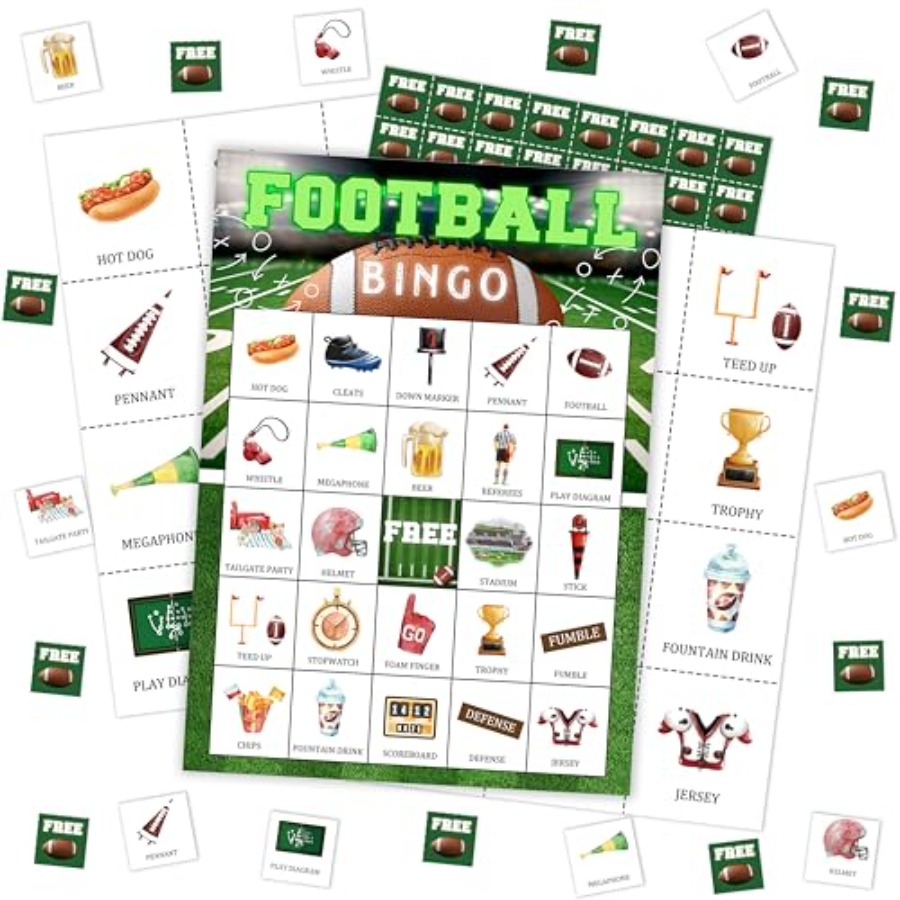 サッカーパーティービンゴゲームカード、大人、大人数の家族、友 - Party Games For Large Groups のレビューと価格