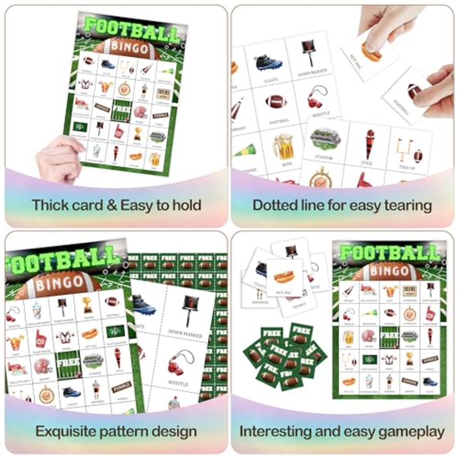 サッカーパーティービンゴゲームカード、大人、大人数の家族、友 - Party Games For Large Groups のレビューと価格